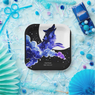Assiettes En Carton Anniversaire du loup hurlant de charme