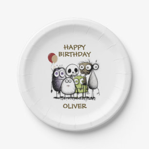 Assiettes En Carton Anniversaire du Monster