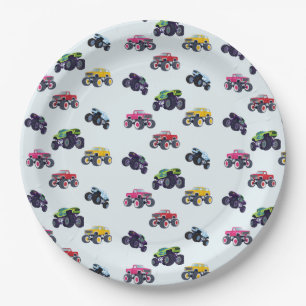 Assiettes En Carton Anniversaire du Monster Truck Moderne