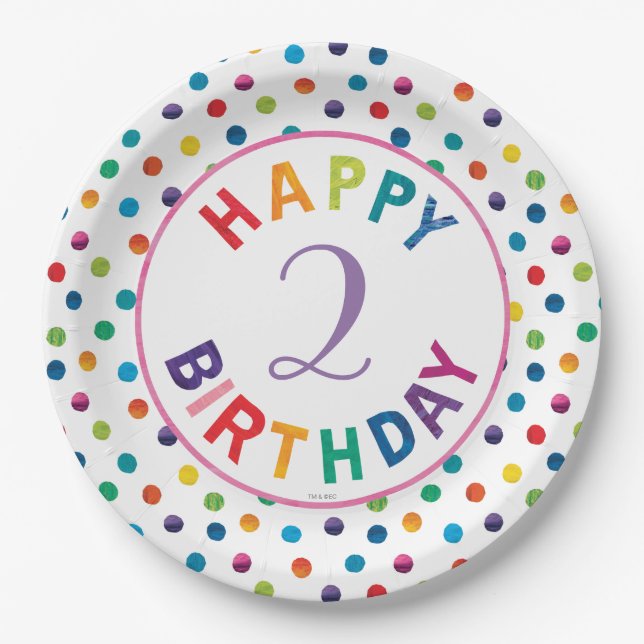 Assiettes En Carton Anniversaire du papillon Caterpillar, très affamé (Devant)