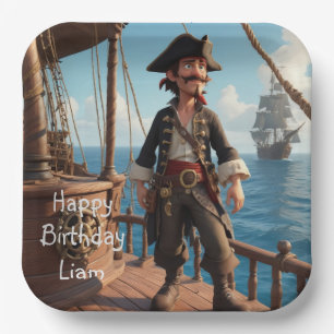 Assiettes En Carton Anniversaire du Pirate