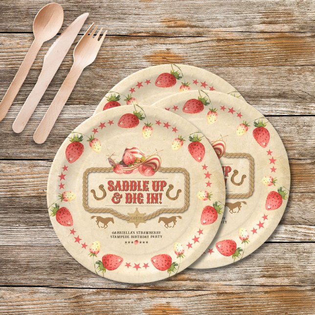 Assiettes En Carton Anniversaire du Stampede fraise (Créateur téléchargé)