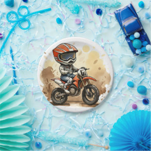 Assiettes En Carton Anniversaire d'une moto tout terrain