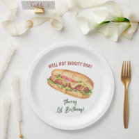 Anniversaire Enfants Hot Dog Aquarelle