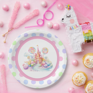 Assiettes En Carton Anniversaire Fantaisiste à l'Aquarelle Pastel Cand