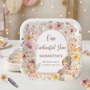 Assiettes En Carton Anniversaire Fée Rêveuse Premier Âge