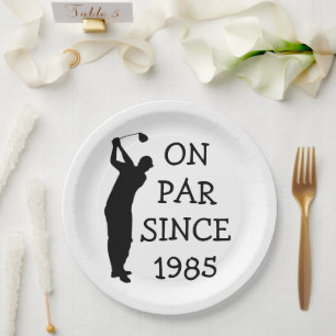 Assiettes En Carton Anniversaire Golfer Funny 40e heureux papa Par