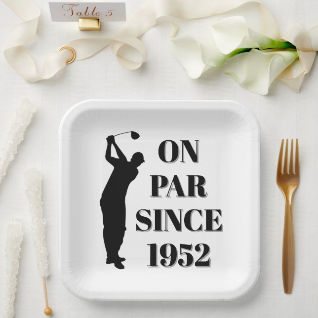 Assiettes En Carton Anniversaire Golfer Funny 70e heureux papa Par (Mariage)