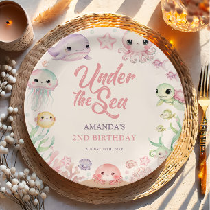 Assiettes En Carton Anniversaire Les Animaux de l'Océan Sous La Mer