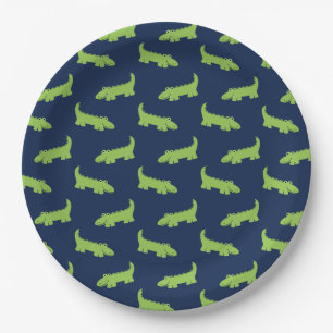 Assiettes En Carton Anniversaire mignon de motif d'alligators