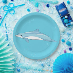 Assiettes En Carton Anniversaire Océan Dauphin Mignon