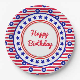 Assiettes En Carton Anniversaire patriotique