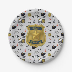 Assiettes En Carton Anniversaire Policier Thème Police