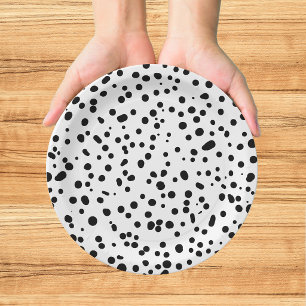 Assiettes En Carton Anniversaire Pompiers Dalmatien Noir Blanc