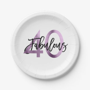 Assiettes En Carton Anniversaire pourpre lilas chic moderne fabuleux