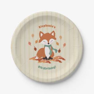 Assiettes En Carton Anniversaire Renard de Bois Automne