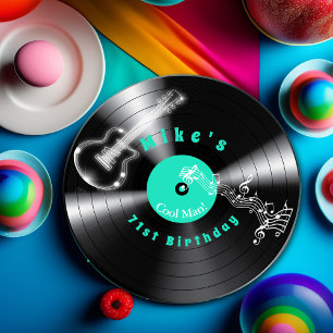 Assiettes En Carton Anniversaire Retro Vinyl Record Rock Musique Guita