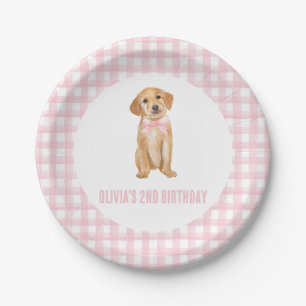 Assiettes En Carton Anniversaire rose chiot