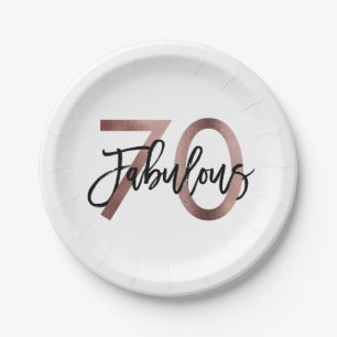 Assiettes En Carton Anniversaire rose élégant moderne fabuleux d'or 