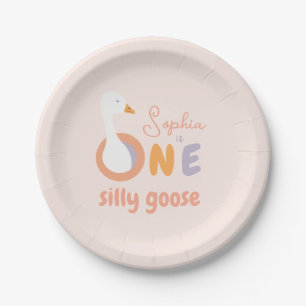 Assiettes En Carton Anniversaire Rose Une Oie Silly Fille Mignonne 1èr