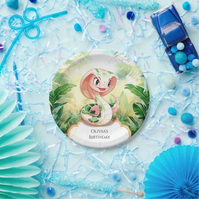 Assiettes En Carton Anniversaire simple du serpent de Cobra (Fête)