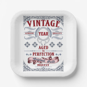 Assiettes En Carton Anniversaire vintage à la perfection classique Typ