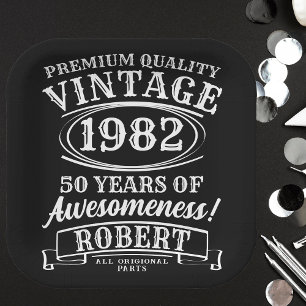 Assiettes En Carton Anniversaire Vintage Personnalisé À La Perfection