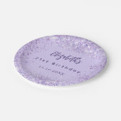 Assiettes En Carton Anniversaire violet confetti élégant (Angle)