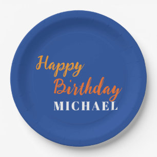 Assiettes En Carton Anniversaire Votre Nom Minimaliste Moderne