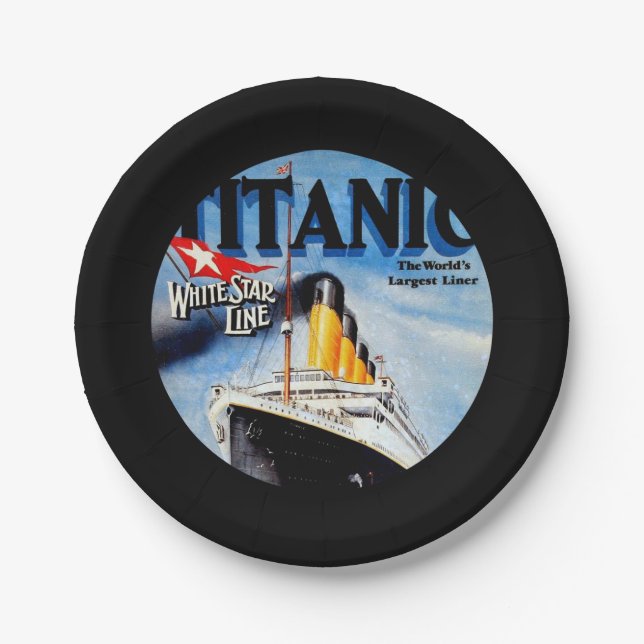 Assiettes En Carton Annonce voyage Titanic RMS (Devant)