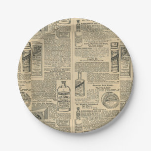 Assiettes En Carton Annonces de journaux Vintages apothécaires