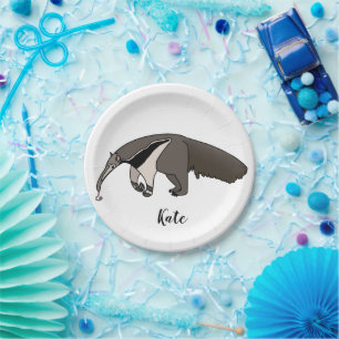 Assiettes En Carton Anteater géant Nom personnalisé