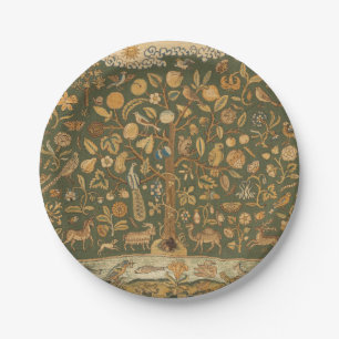 Assiettes En Carton Antique anglais broderie au point d'aiguille Arbre