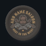 Assiettes En Carton Antique Cowboy Guns AJOUTER NOM Old Wild West Salo<br><div class="desc">Antique Cowboy Guns AJOUTER NOM Old Wild West Saloon - Customisez avec votre nom ou texte personnalisé! *Licence étendue PO 8/28/23*</div>