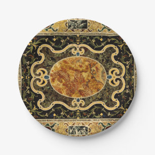 Assiettes En Carton Antique Ornementale Italien Motif en pierre