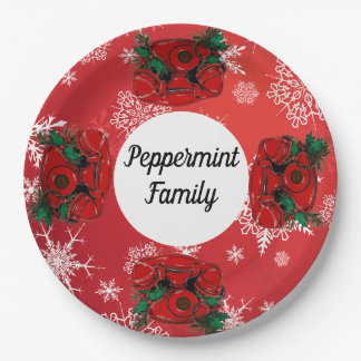 Assiettes En Carton Antique Rouge Téléphone de Noël Coordination