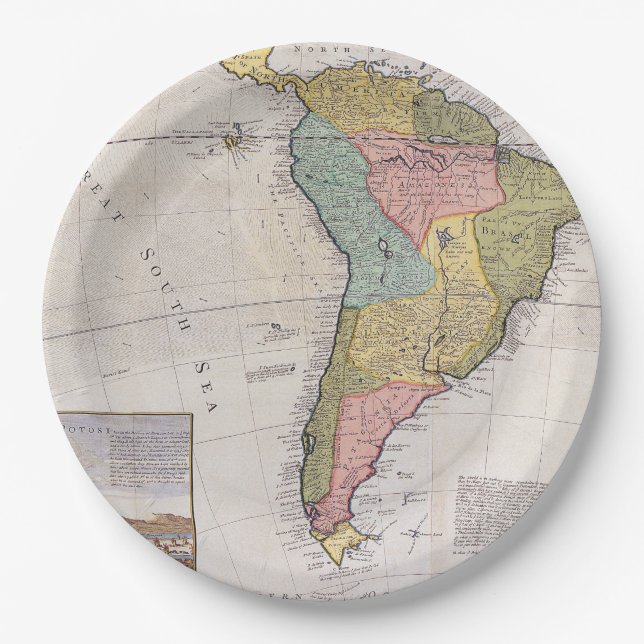 Assiettes En Carton Antique vieille carte inspirée (8) (Devant)