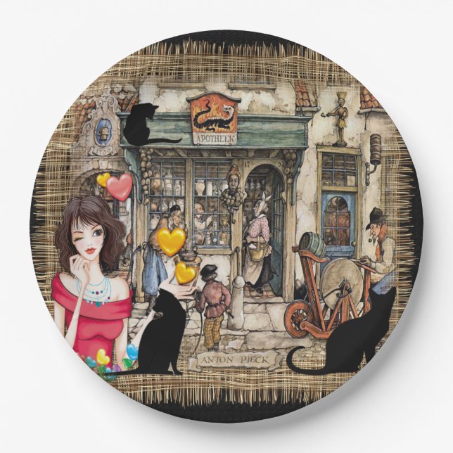 Assiettes En Carton Anton Pieck - Magasin de chimiste (Devant)