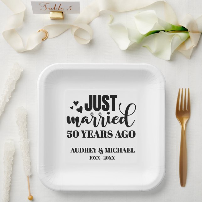 Assiettes En Carton Any Year Anniversary Personalized (Mariage)