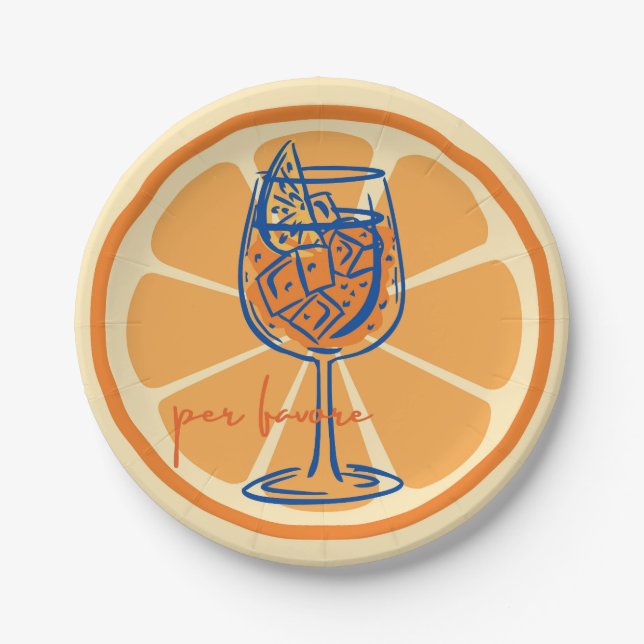 Assiettes En Carton Aperol Par Faveur (Devant)