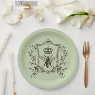 Assiettes En Carton Apiculteur Vintage Paris Couronne Reine Abeille Fr