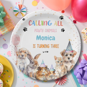 Assiettes En Carton Appel à toutes les fêtes d'anniversaire des animau