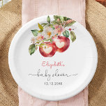 Assiettes En Carton Apple de notre oeil Baby shower moderne<br><div class="desc">Pomme de nos yeux Plaques de papier Baby shower moderne. Éléments correspondants disponibles.</div>