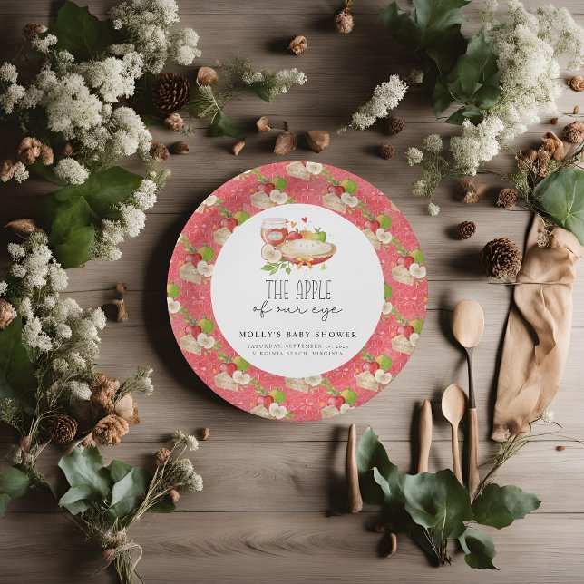 Assiettes En Carton Apple de notre papier Baby shower oeil (Apple of Our Eye Baby Shower Paper Plate )