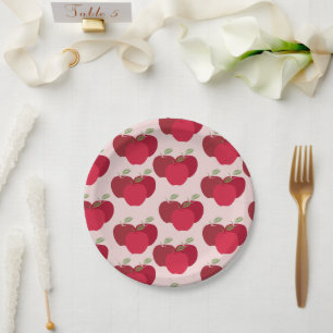 Assiettes En Carton Apple Motif 7" Plaque ronde pour des fêtes ou des 
