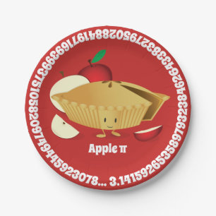 Assiettes En Carton Apple Pi Day Plaque papier