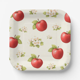 Assiettes En Carton Apples and apple blossoms 