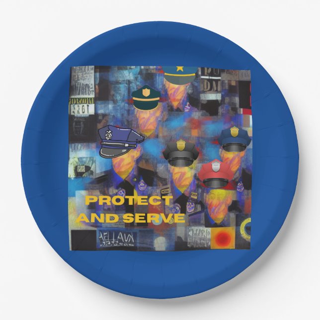 Assiettes En Carton Appréciation de la police (Devant)