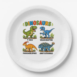 Assiettes En Carton Apprentissage des espèces de dinosaures pour les e