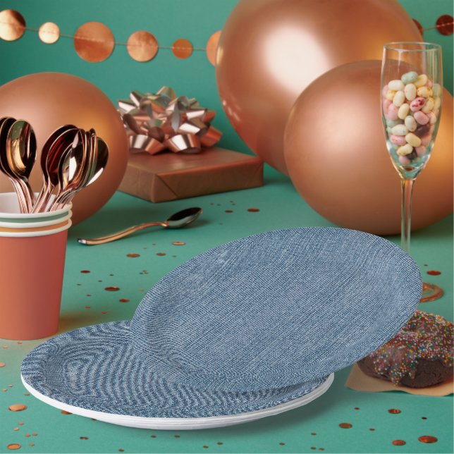 Assiettes En Carton Approvisionnement du Parti bleu Jean Denim (Multi)